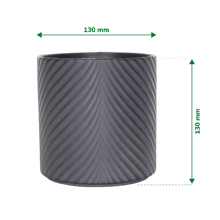 Ghiveci flori VERVE, teracota, D 13 cm, negru