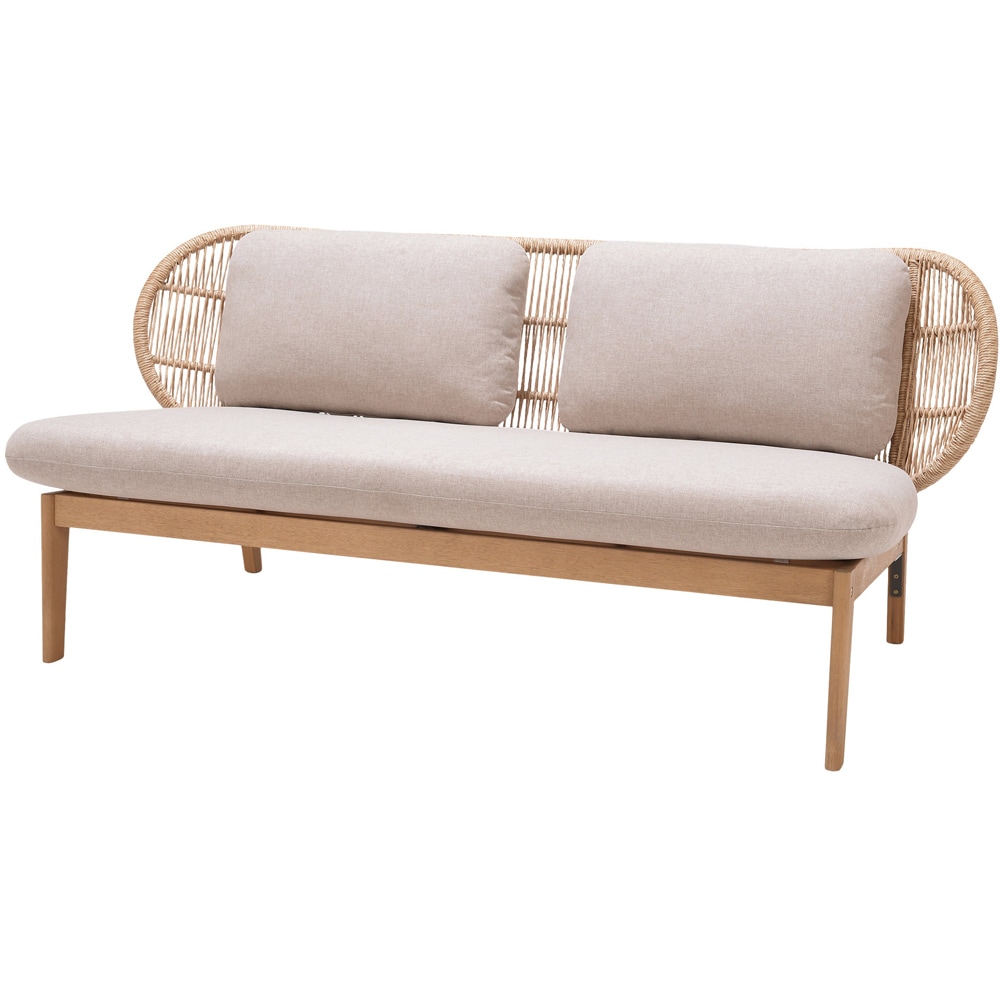 Canapea terasa GOODHOME Hania, 2 locuri, 178.5 x 82.5 x 75.3 cm, maro deschis