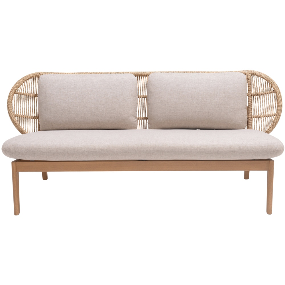 Canapea terasa GOODHOME Hania, 2 locuri, 178.5 x 82.5 x 75.3 cm, maro deschis