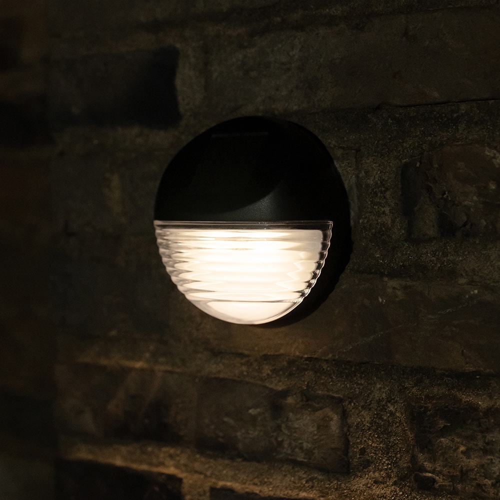Aplica solara de exterior, 0.06W, LED incorporat, negru