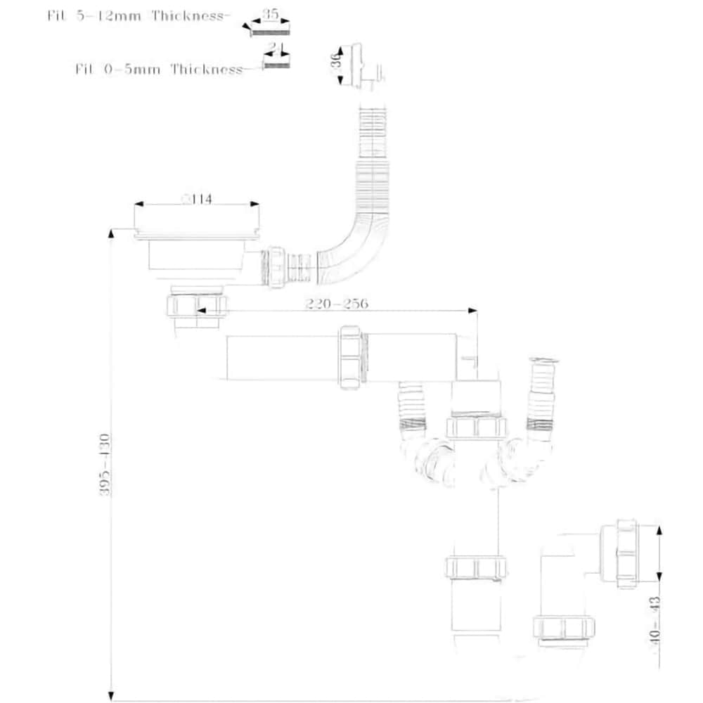 Kit sifon Cooke & Lewis, pentru chiuvete cu 1 cuva