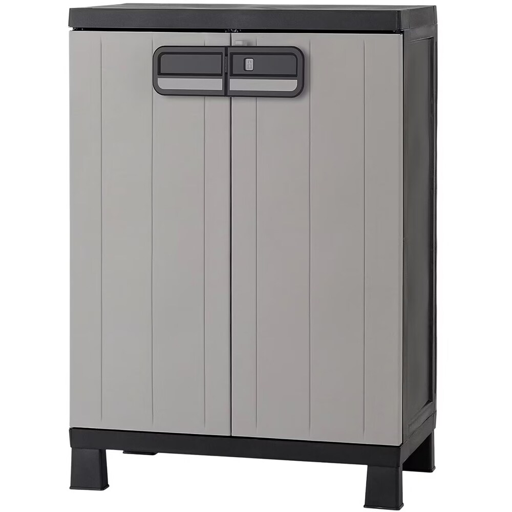 Dulap GOODHOME Links, plastic, 65 x 37 x 93 cm, gri-negru