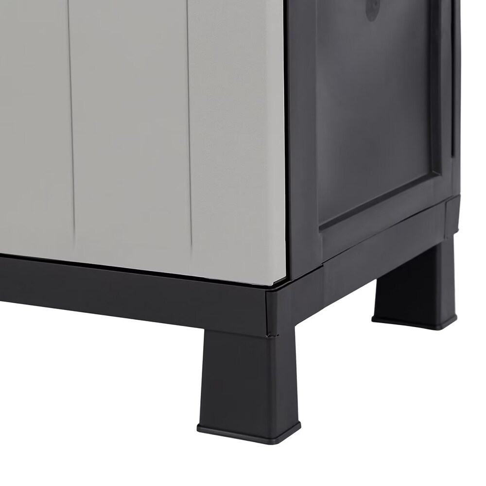 Dulap GOODHOME Links, plastic, 65 x 37 x 93 cm, gri-negru