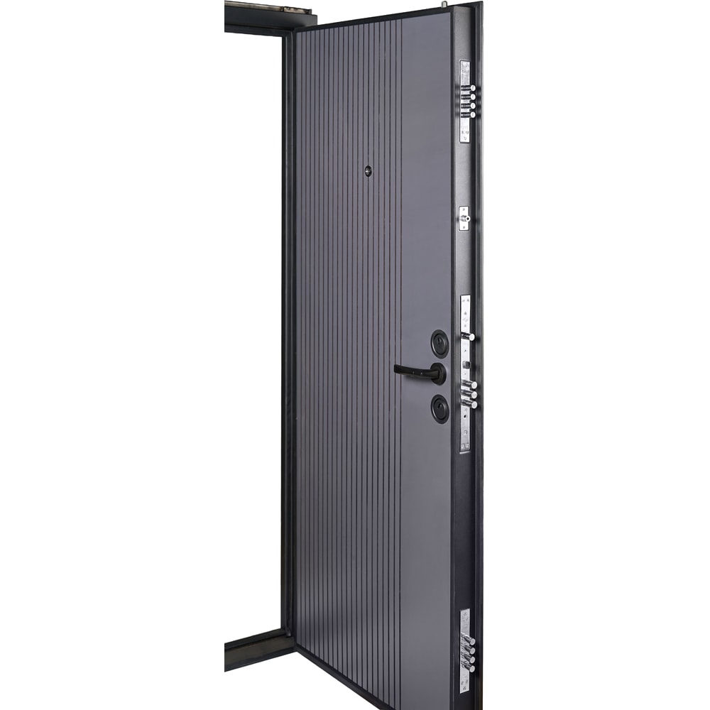 Usa exterior BELLA CASA BC400, fara geam, dreapta, metal, 80 x 194 cm, maro
