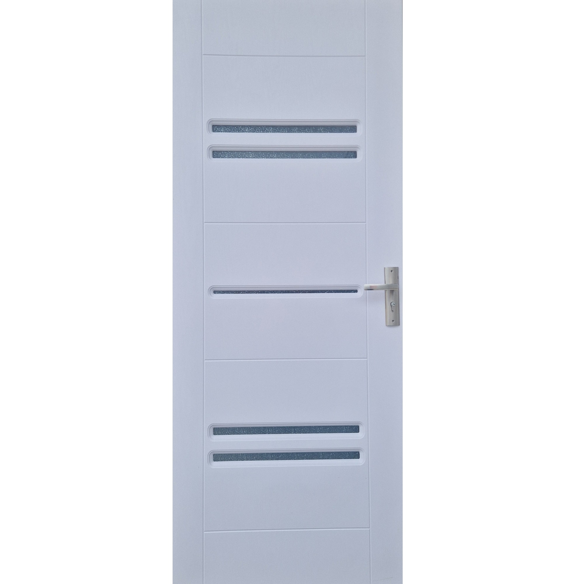 Usa interior Pamate M108, cu geam, reversibila, MDF, 80 x 204 cm, alb