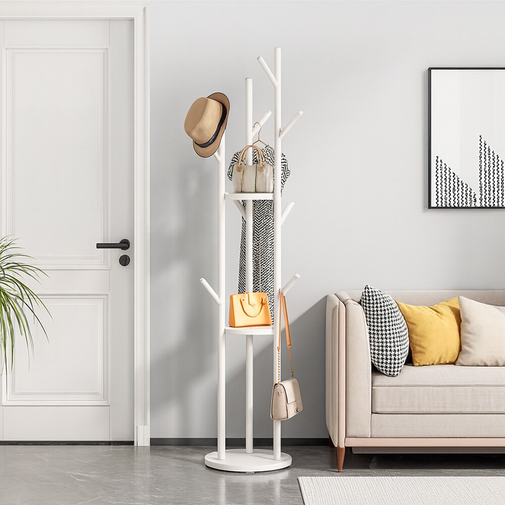 Cuier Infinity, 30 x 30 x 170 cm, metal, alb