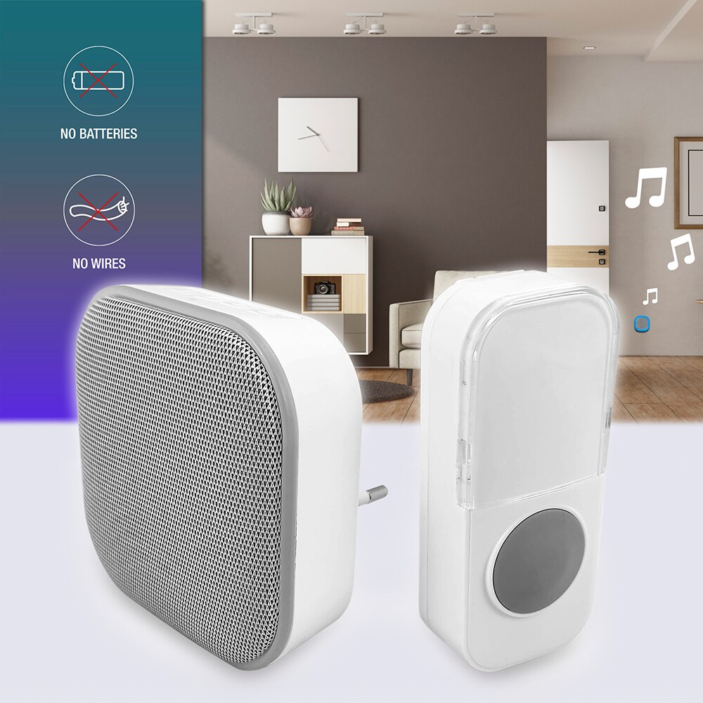 Sonerie wireless COMMEL, 36 melodii, 150m, alb