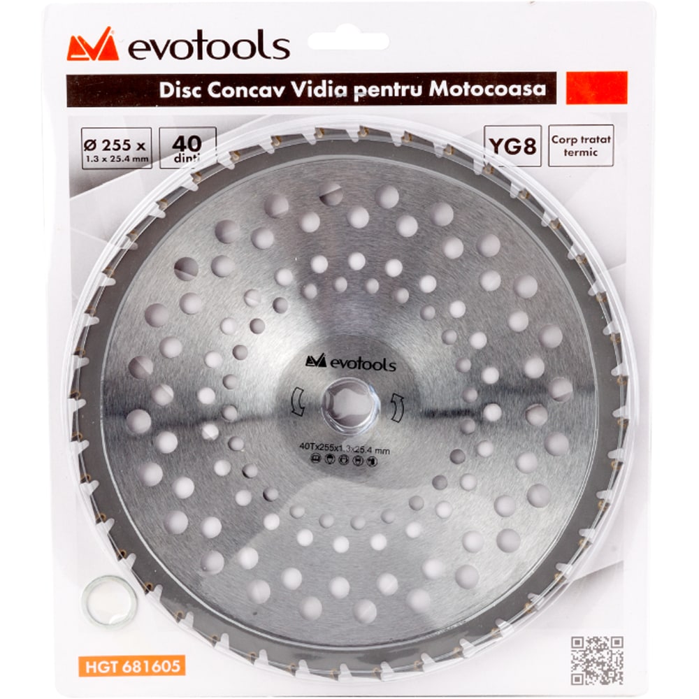 Disc vidia concav motocoasa EVOTOOLS, otel, 250mm