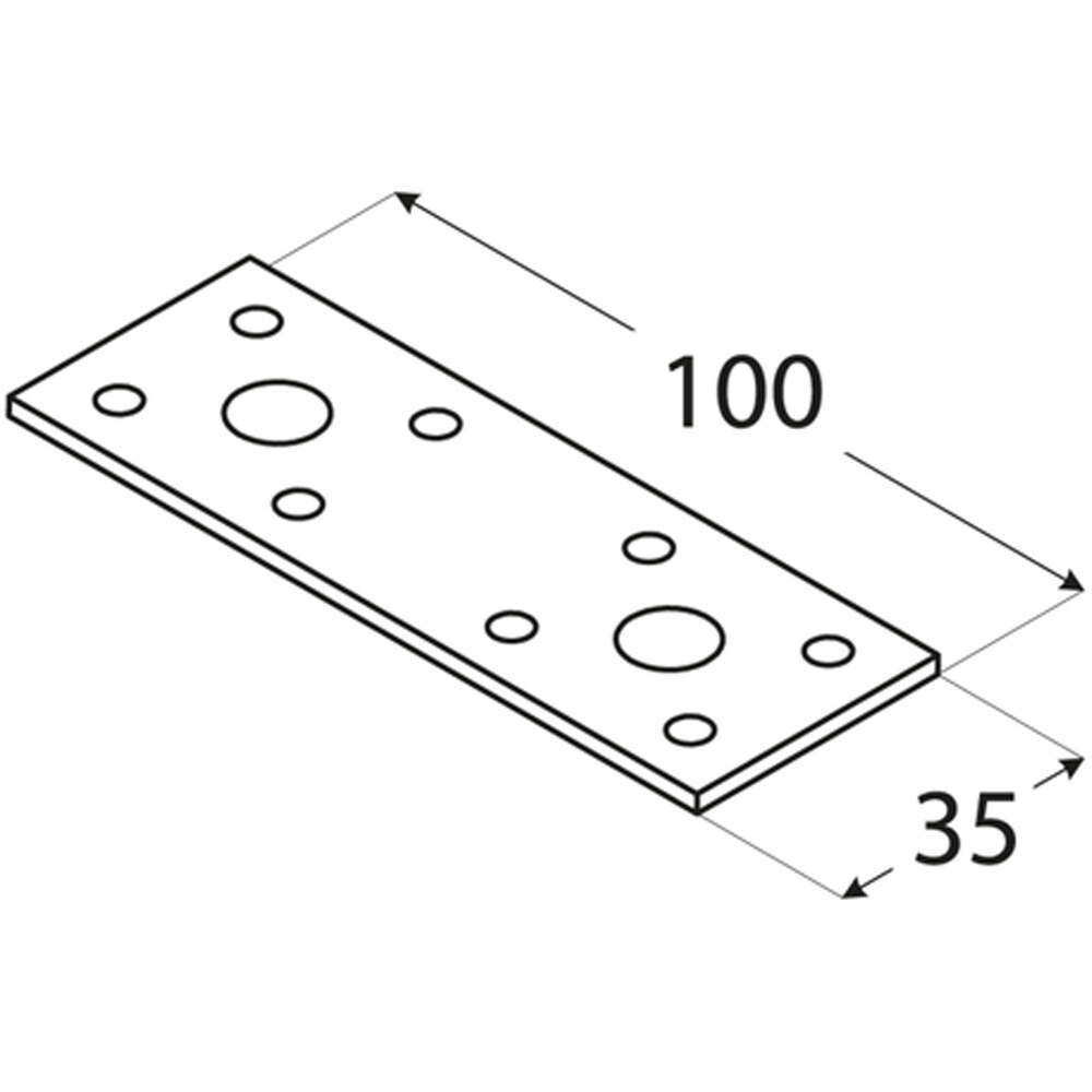 Conector plat DMX 4471, otel, 100 x 35 x 2.5 mm