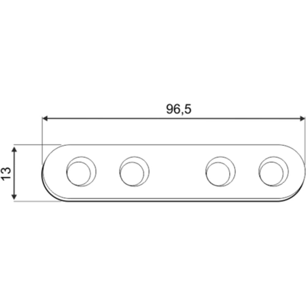 Conector plat DMX 4483414, otel, 96.5 x 13 x 2 mm, 4buc