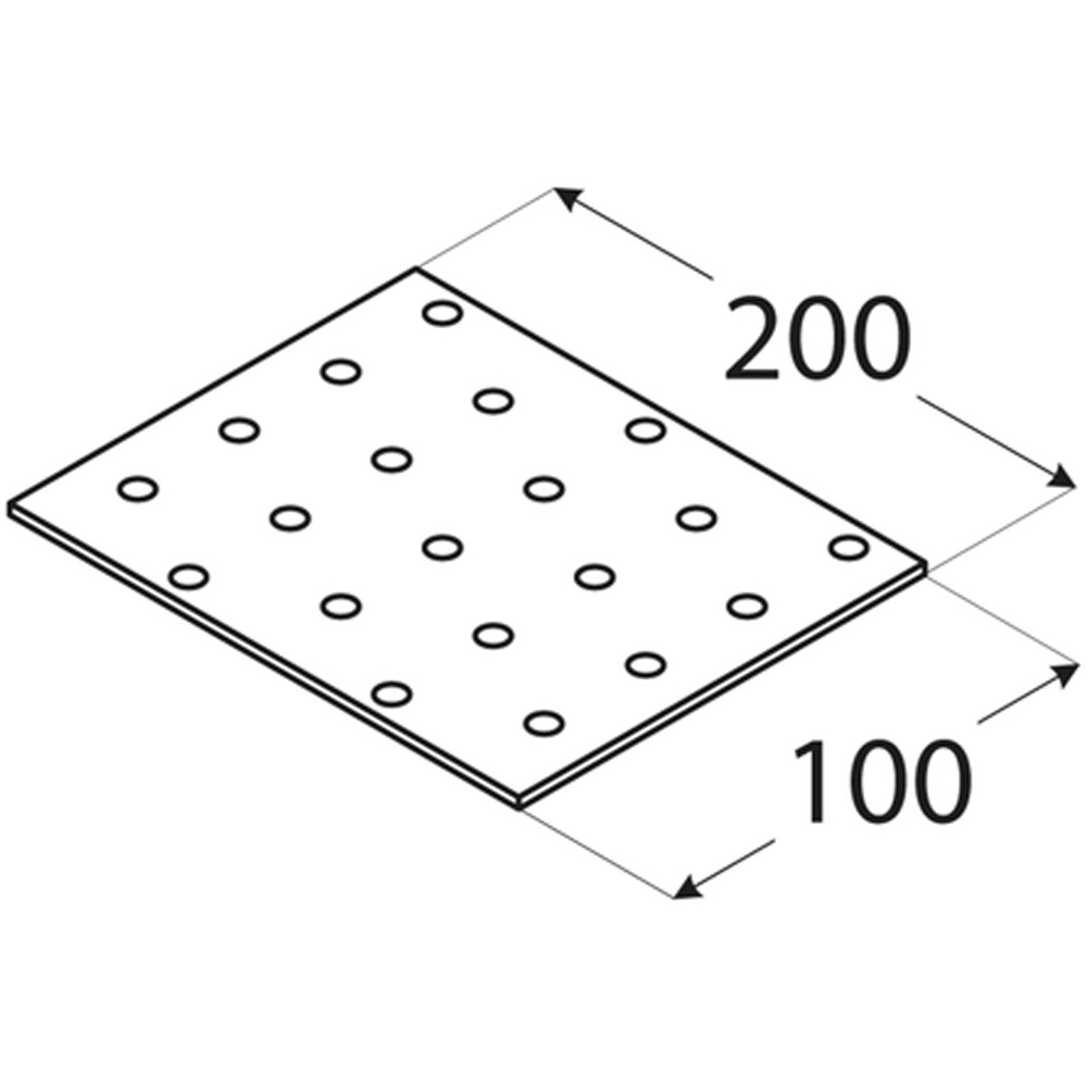 Placa perforata DMX 4412, otel, 200 x 100 x 2 mm