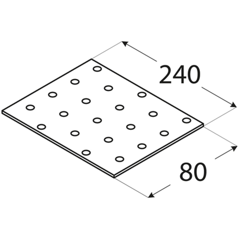 Placa perforata DMX 4410, otel, 240 x 80 x 2mm