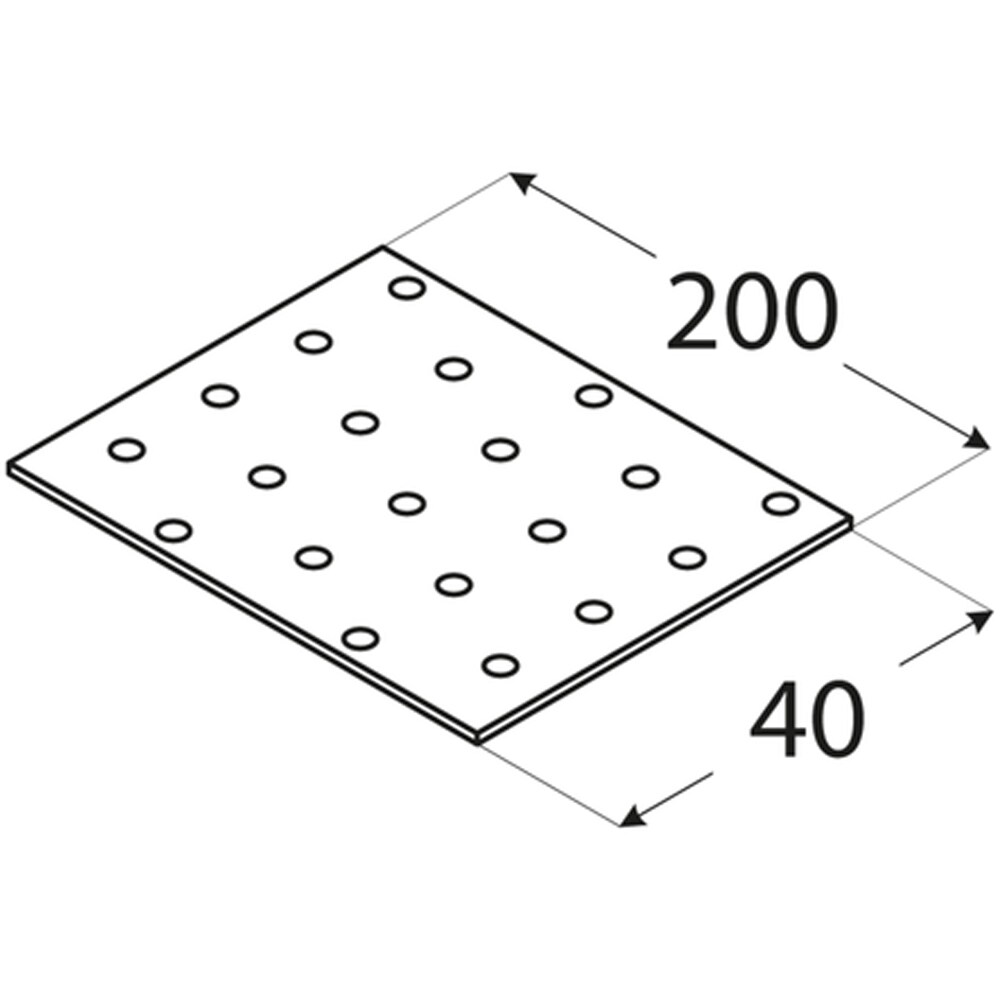 Placa perforata DMX 4428, otel, 40 x 200 x 2 mm