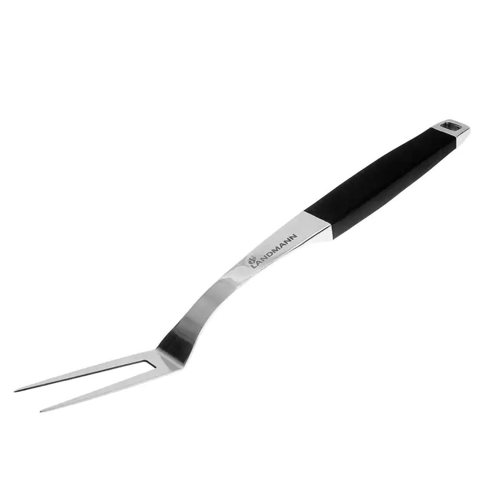 Furculita pentru gratar LANDMANN Pure 13623, 42 cm, inox, argintiu-negru