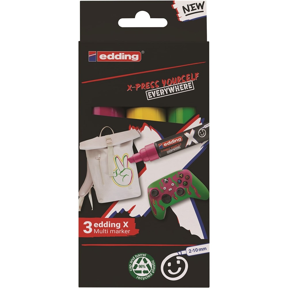 Set markere EDDING 6900 X-Press Yourself, 2-10 mm, multicolor, 3 bucati