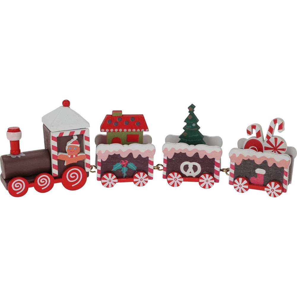 Decoratiune Trenulet, 20 cm, lemn, diverse modele