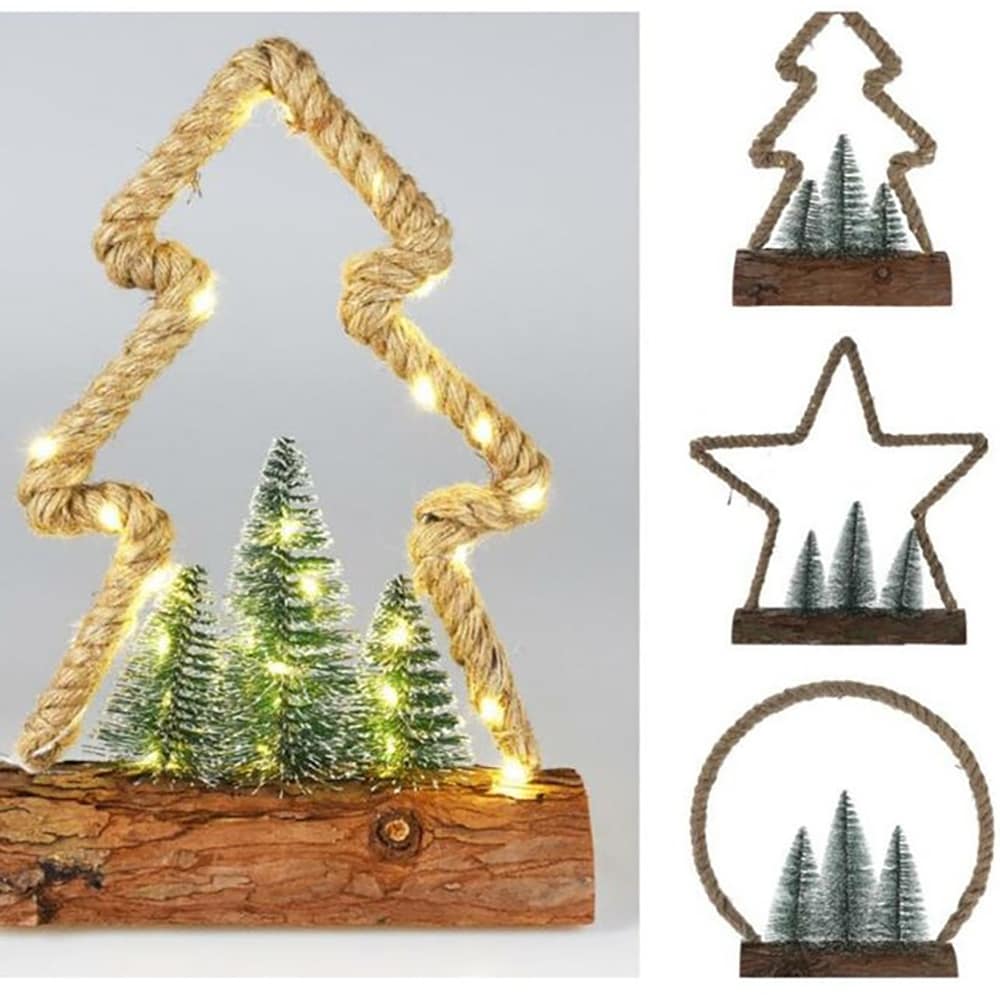 Decoratiune Craciun 30 LED-uri, iuta, maro, diverse modele