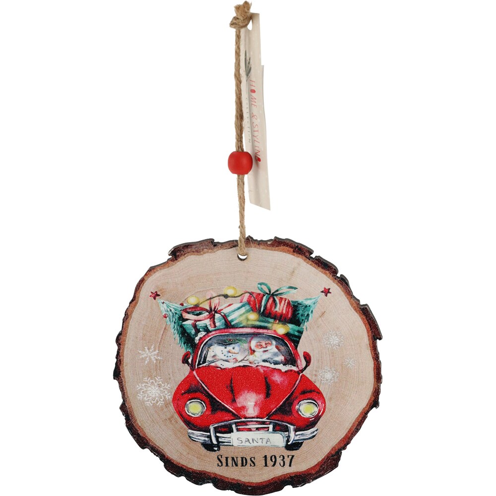 Decoratiune Rotunda Craciun, 11 cm, lemn, multicolor, diverse modele
