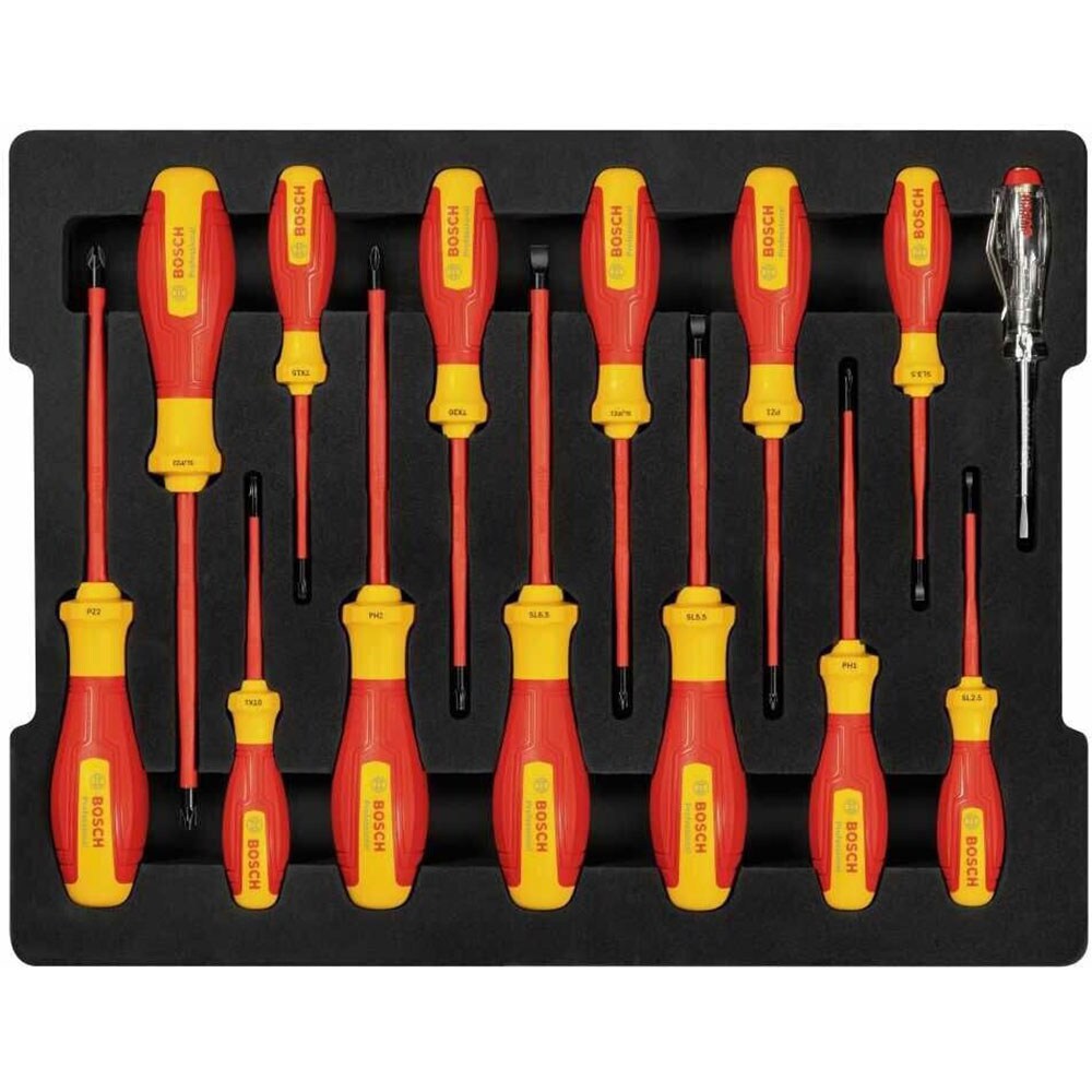 Set surubelnite BOSCH VDE, otel, 14 bucati