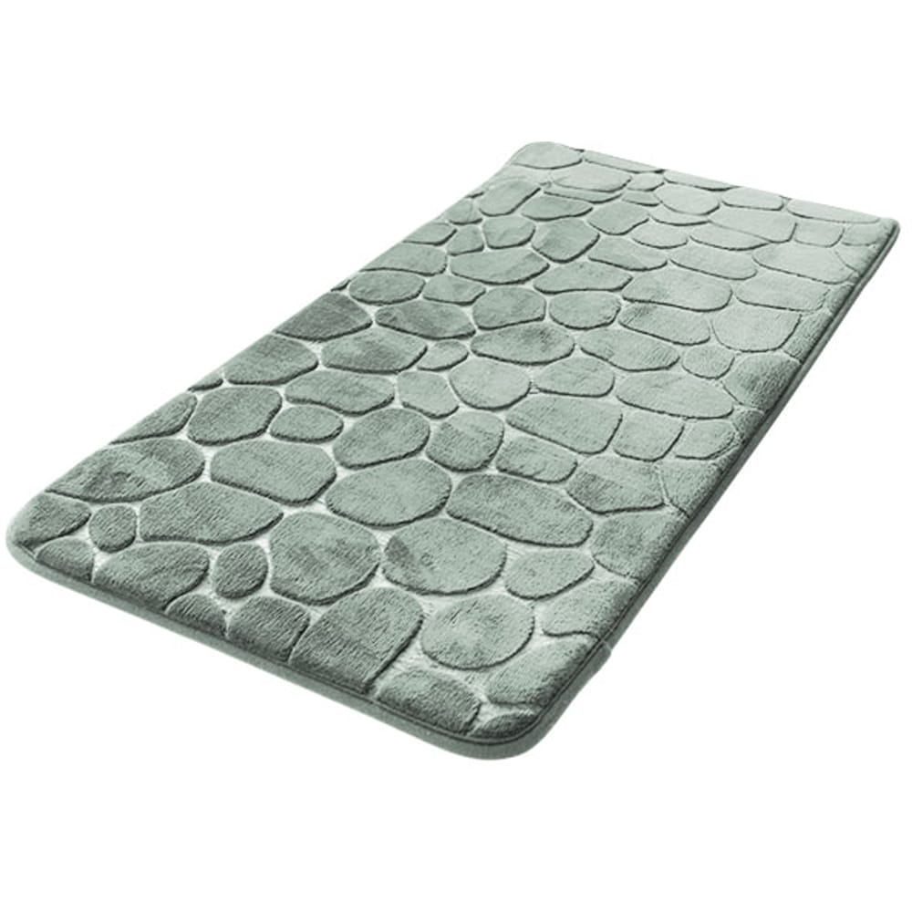 Covoras baie FRANDIS 195673, 50 x 80 cm, model pietre, oliv