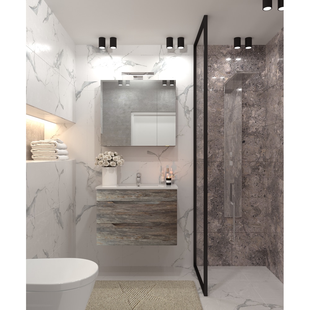 Set masca si lavoar SANITOP Mephisto, 70 x 46 x 55 cm, rustic