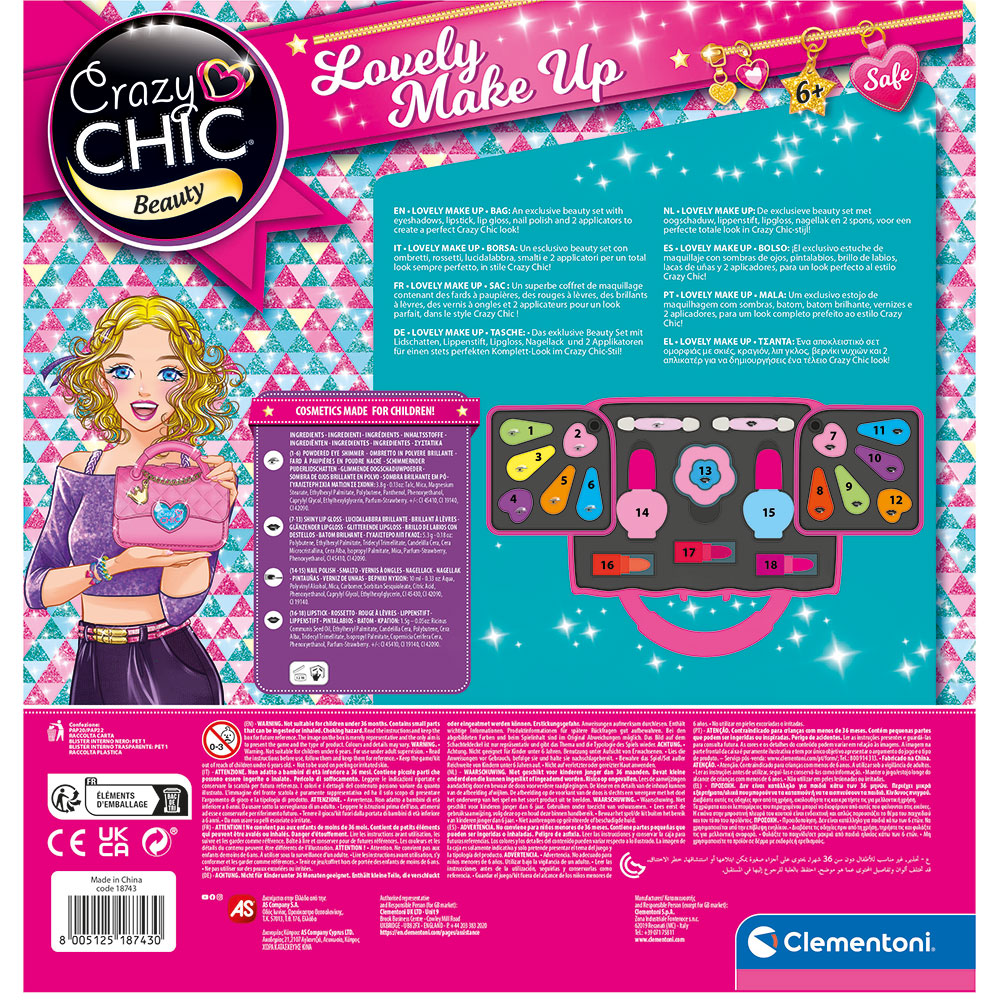 Jucarie de rol CRAZY CHIC Trusa de machiaj - Lovely Make Up 102218743, 6 ani+, multicolor