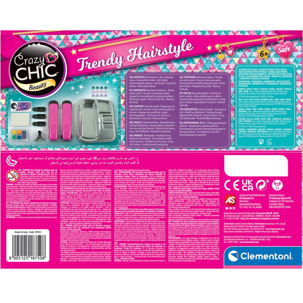 Jucarie de rol CRAZY CHIC Trendy hairstyle 102218750, 6 ani+, multicolor