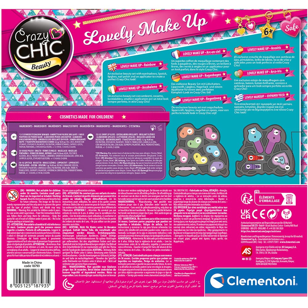 Jucarie de rol CRAZY CHIC Machiaj Curcubeu 102218793, 6 ani+, multicolor