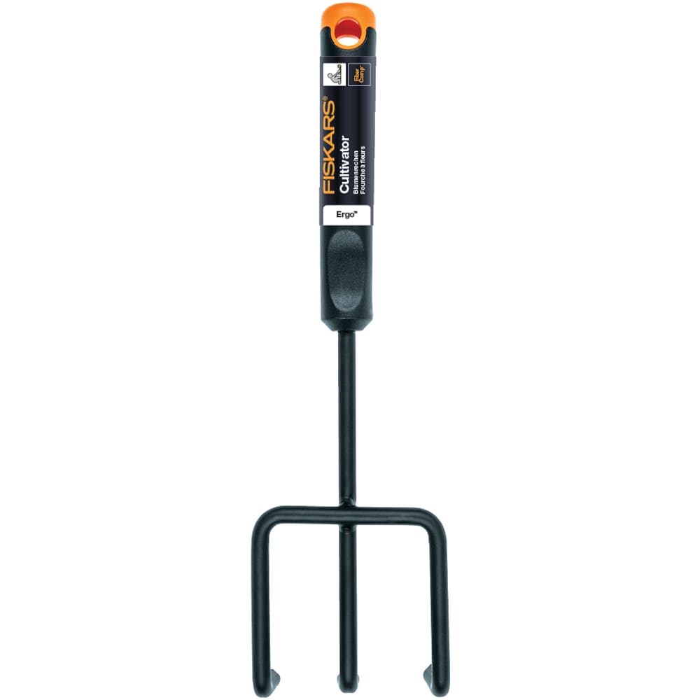 Cultivator FISKARS Ergo, otel, negru