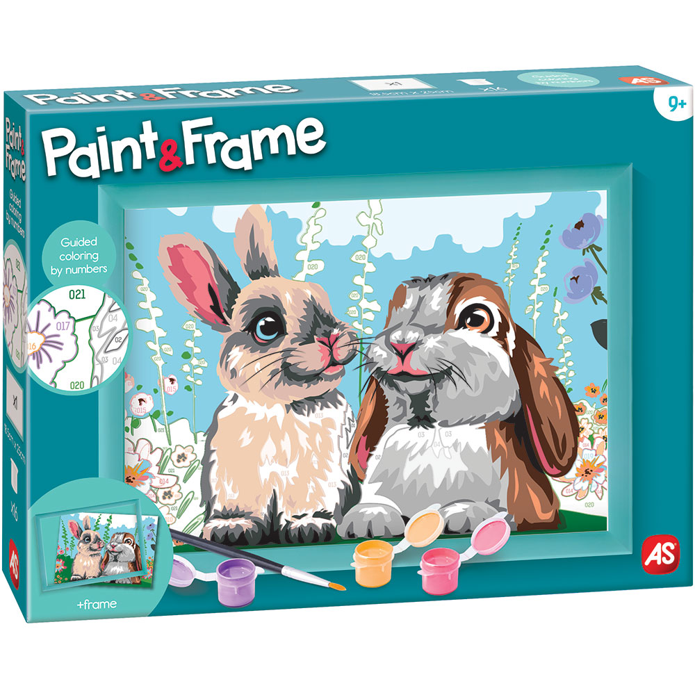 Set pentru desen AS Picteaza&Inrameaza - Iepurasi draguti 102854003, 3 ani+