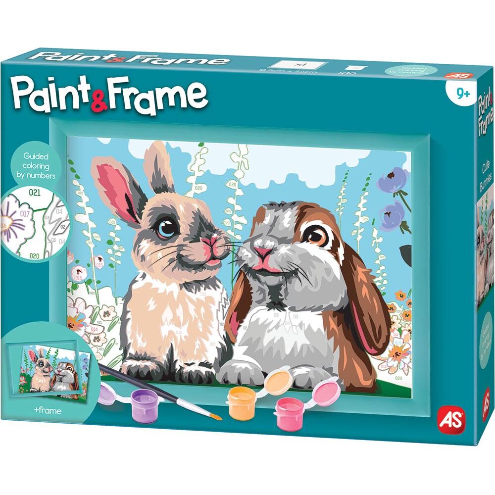 Set pentru desen AS Picteaza&Inrameaza - Iepurasi draguti 102854003, 3 ani+