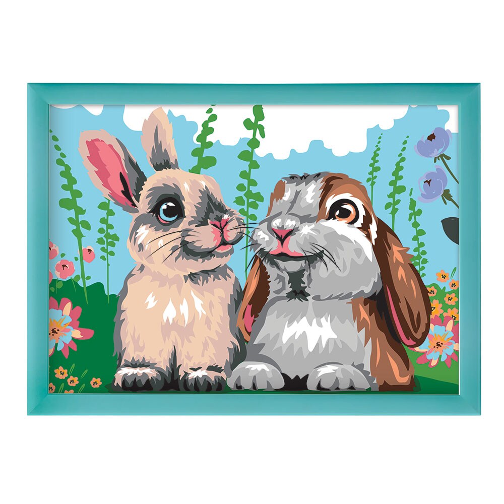 Set pentru desen AS Picteaza&Inrameaza - Iepurasi draguti 102854003, 3 ani+