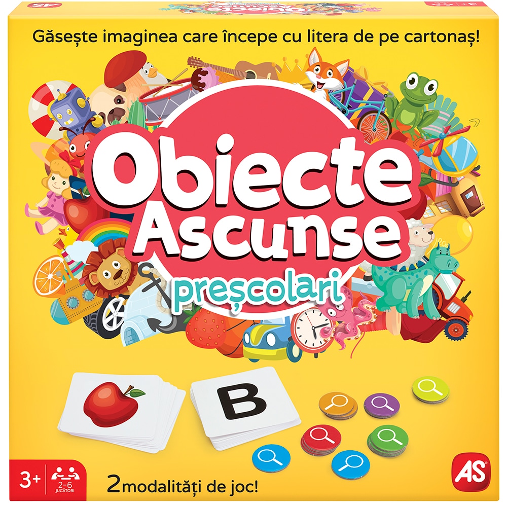 Joc de societate AS GAMES Obiecte ascunse - Prescolari 104021312, 3 ani+, 2-6 jucatori