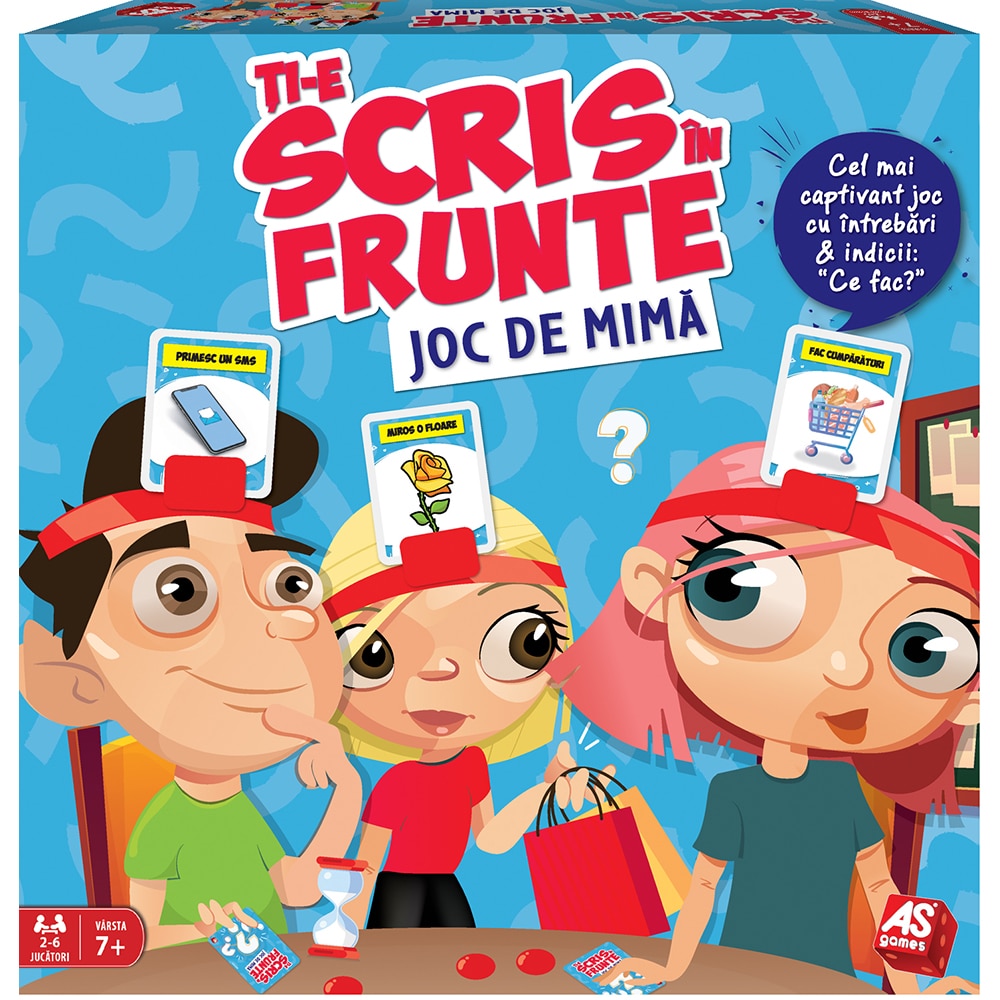 Joc de societate AS GAMES Ti-e scris in frunte - Mima 104022200, 7 ani+, 2-6 jucatori