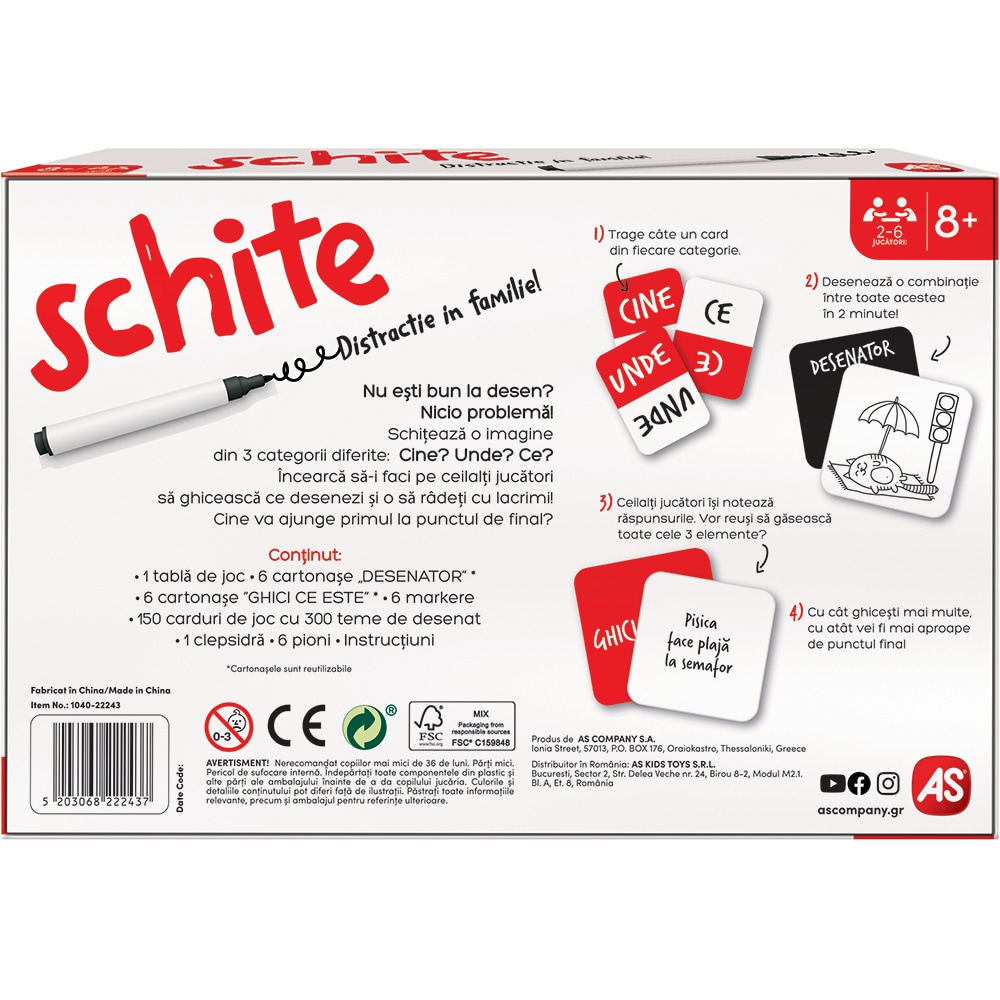 Joc de societate AS GAMES Distractie in familie 104022243, 8 ani+, 2-6 jucatori