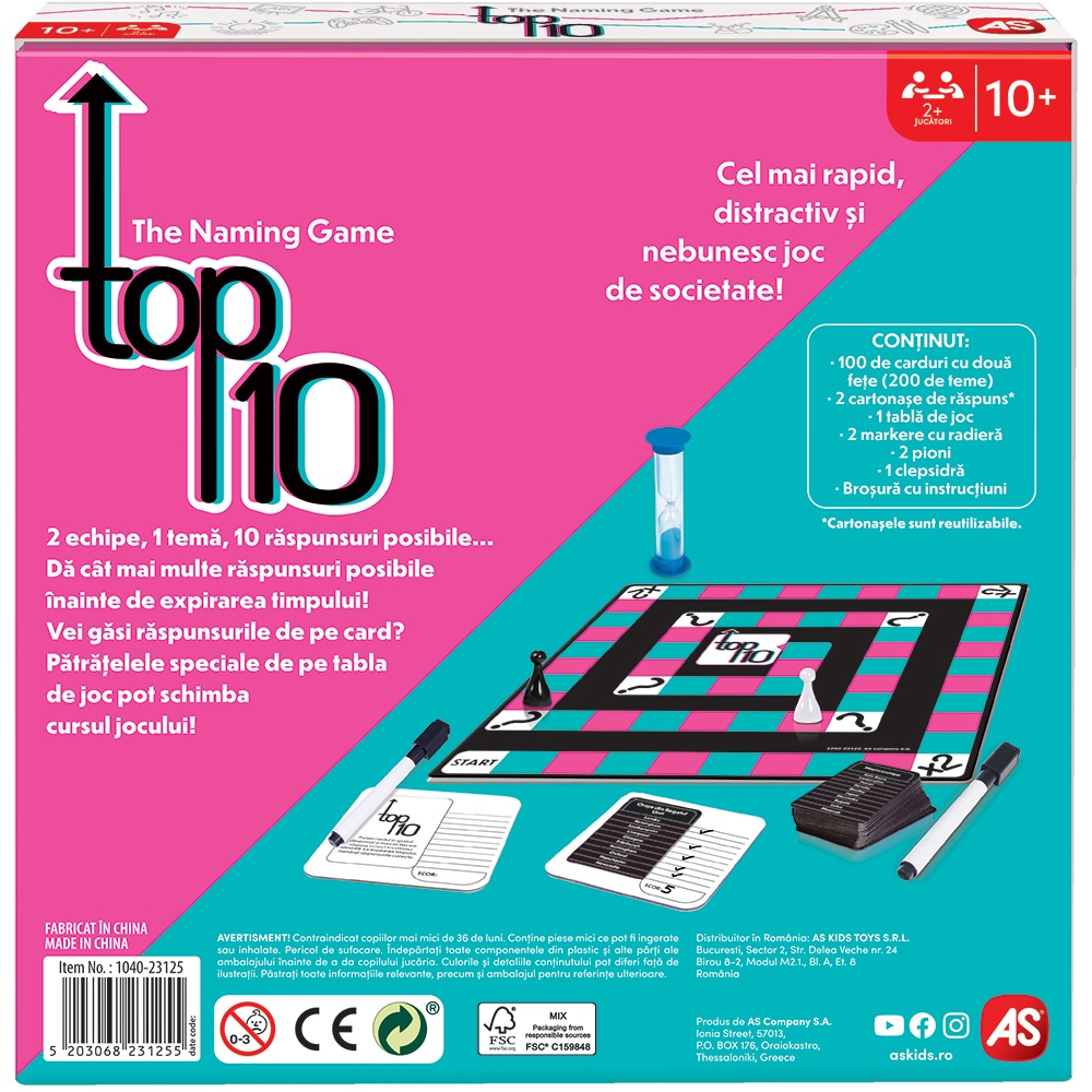 Joc de societate AS GAMES Boardgame Top 10 104023125, 15 ani+, 2-6 jucatori