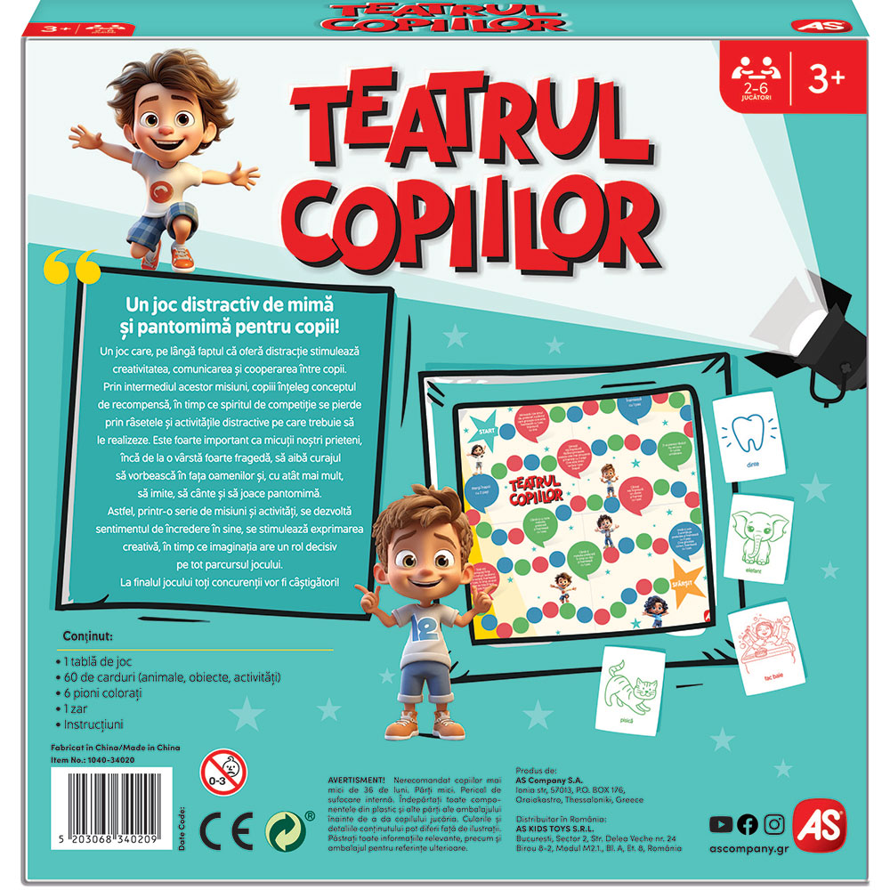 Joc de societate AS GAMES Teatrul copiilor 104034020, 3 ani+, 2-6 jucatori