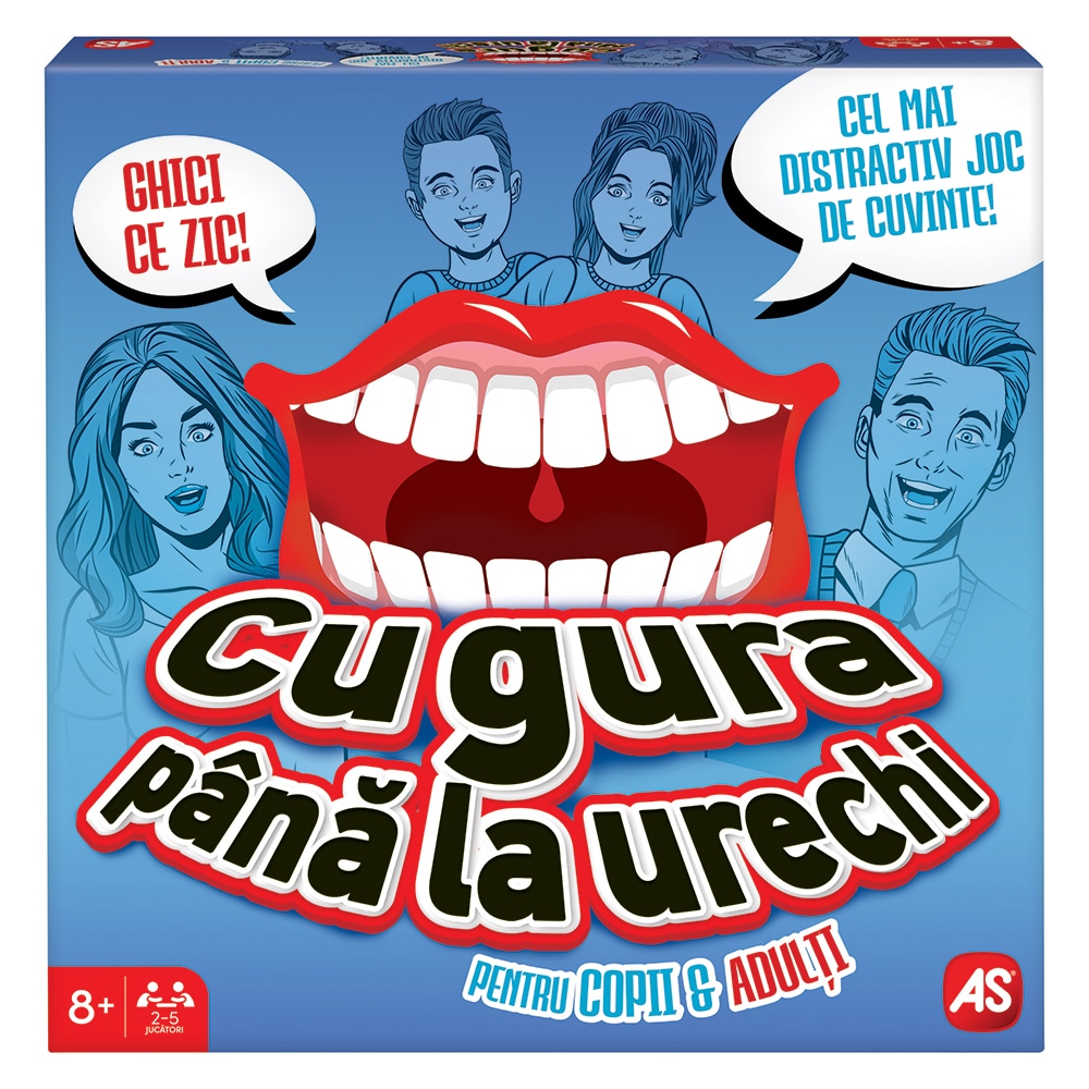 Joc de societate AS GAMES Cu gura pana la urechi pentru copii si adulti 104034170, 8 ani+, 2-5 jucatori