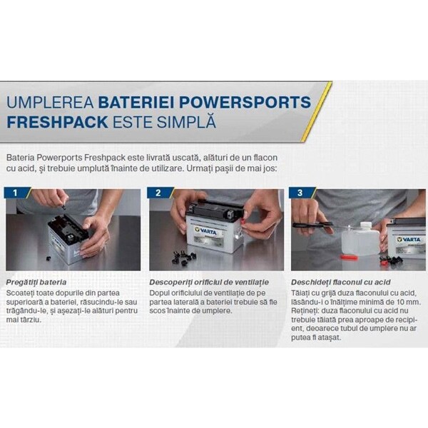 Baterie moto VARTA Powersports Freshpack 514011014, 12V, 14Ah, 190A