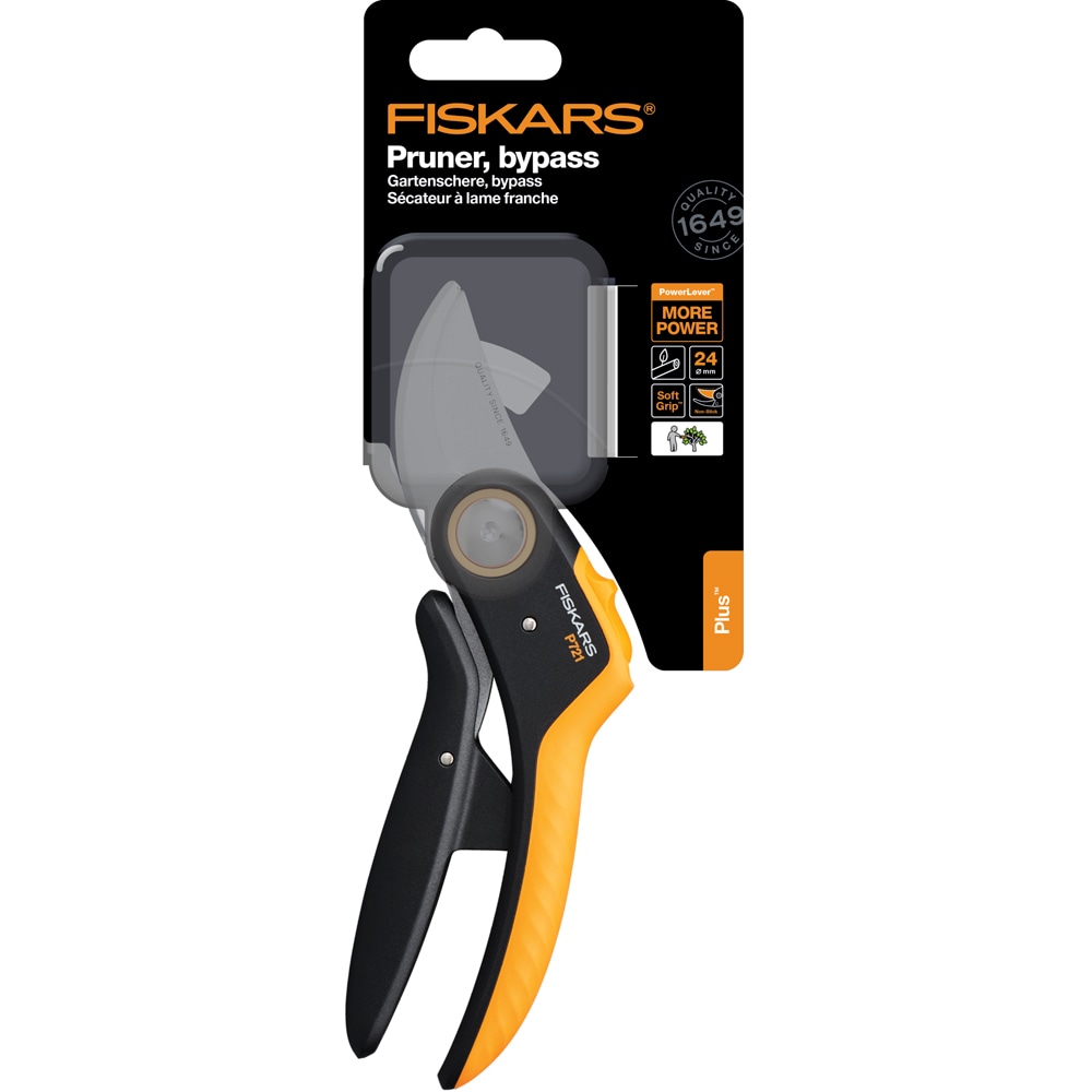 Foarfeca pas cu pas FISKARS P721 Plus PowerLever, otel, negru