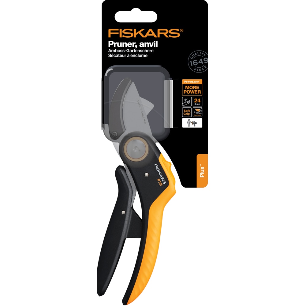 Foarfeca nicovala FISKARS P741 Plus PowerLever, otel, negru