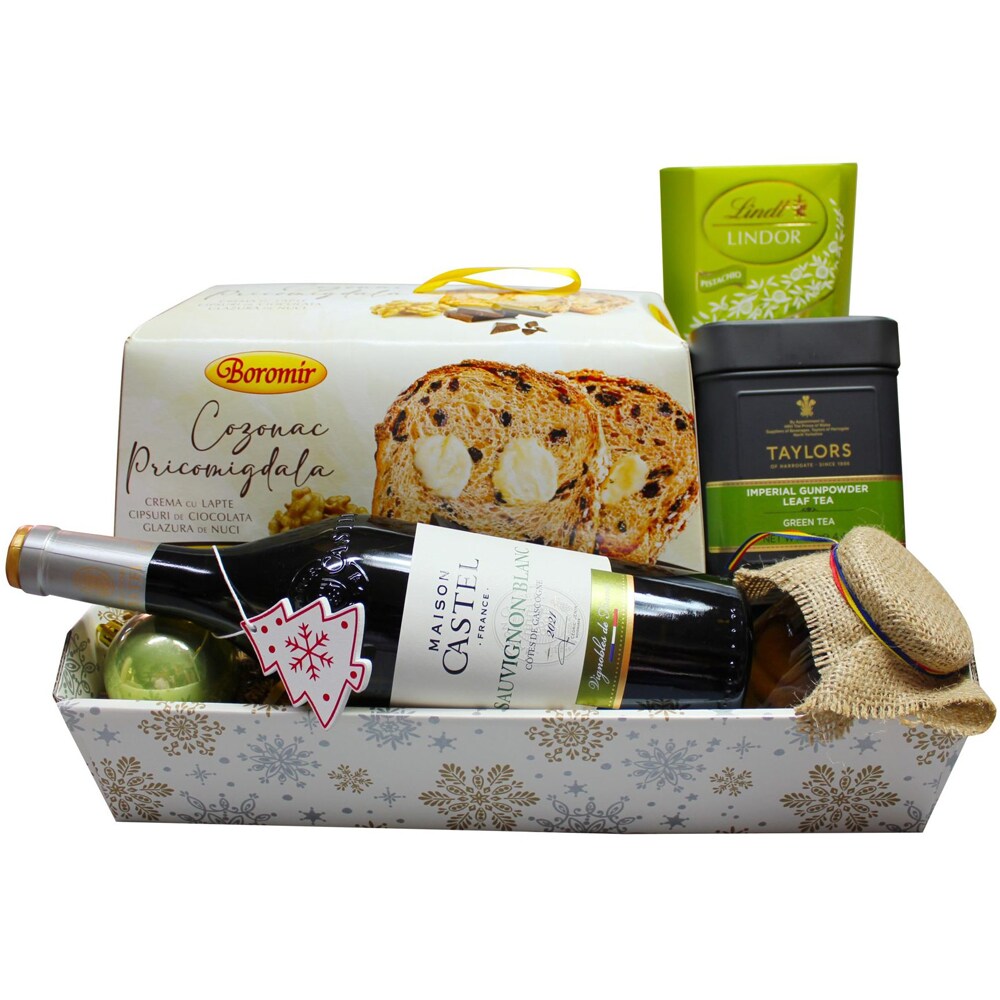 Cos cadou LUXURY BASKETS Craciun Green Gourmet 6CGG
