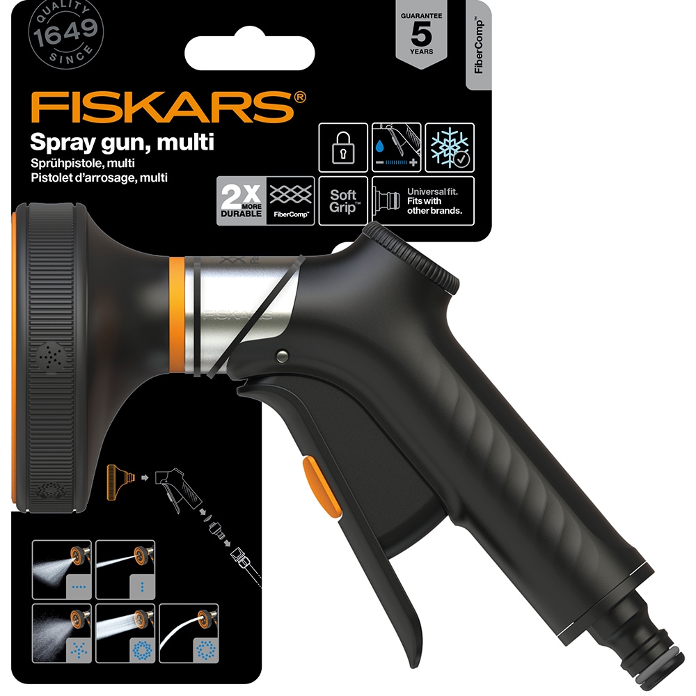 Pistol pentru stropit FISKARS 1067195, 5 jeturi, negru