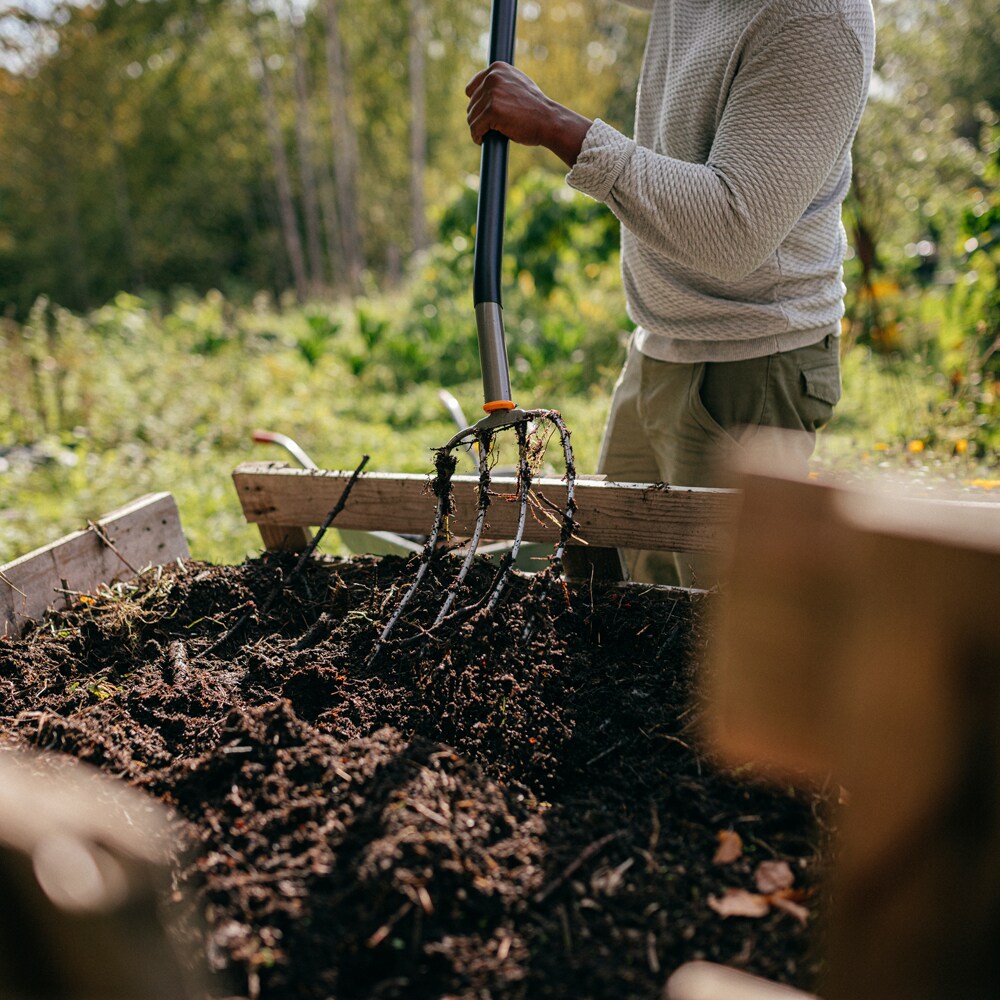 Furca FISKARS Ergonomic, otel, argintiu