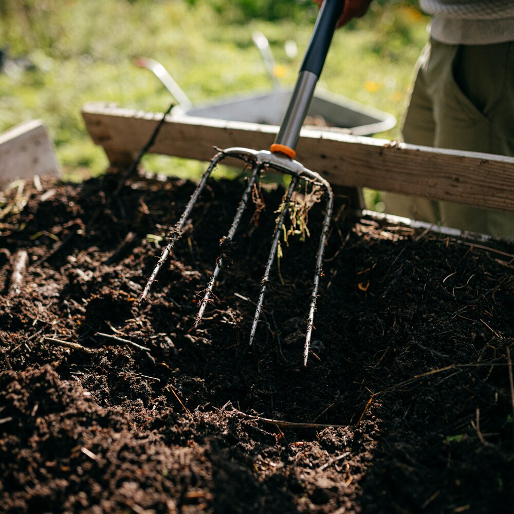 Furca FISKARS Ergonomic, otel, argintiu