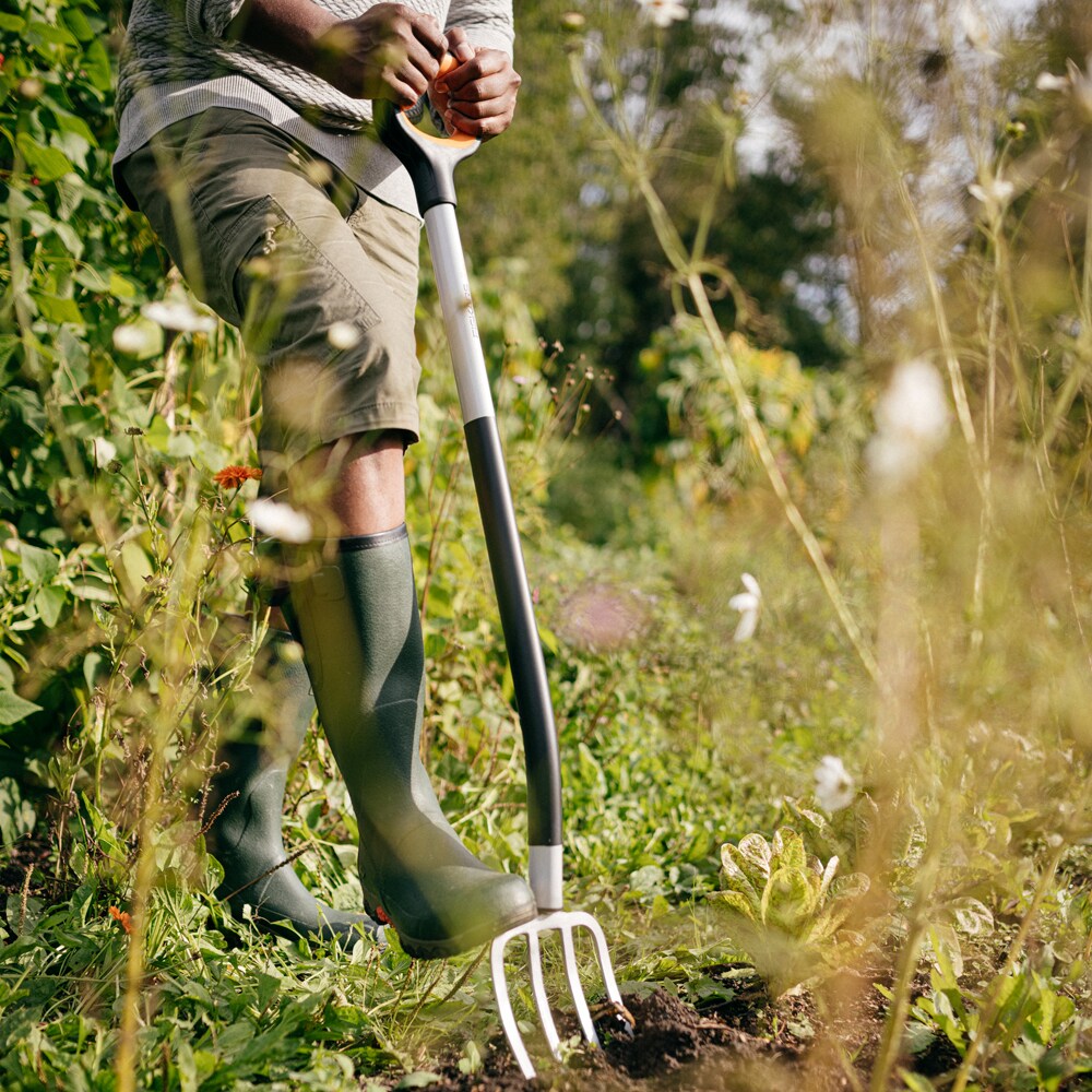 Furca FISKARS Xact, otel, argintiu