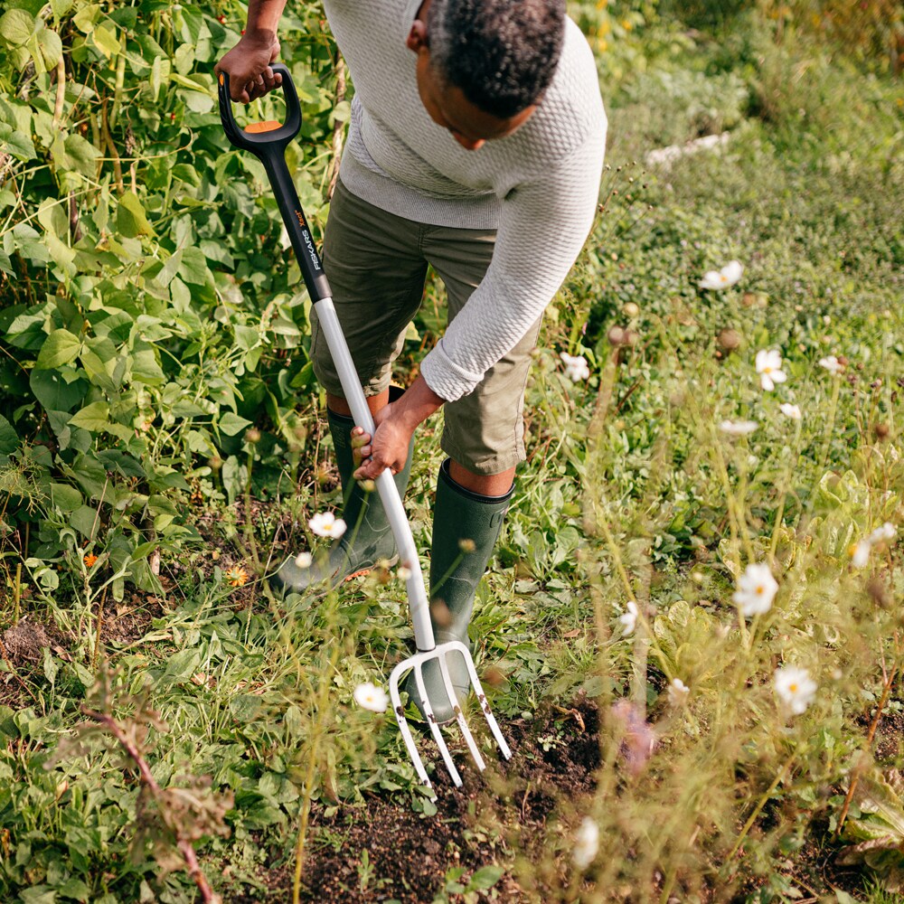 Furca telescopica FISKARS Xact, otel, argintiu