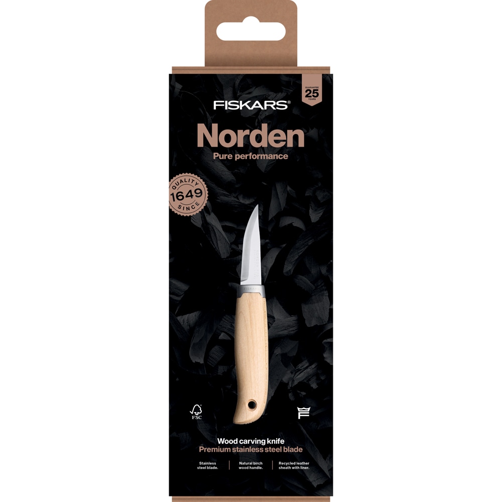 Cutit FISKARS Norden, otel inoxidabil, argintiu , maro