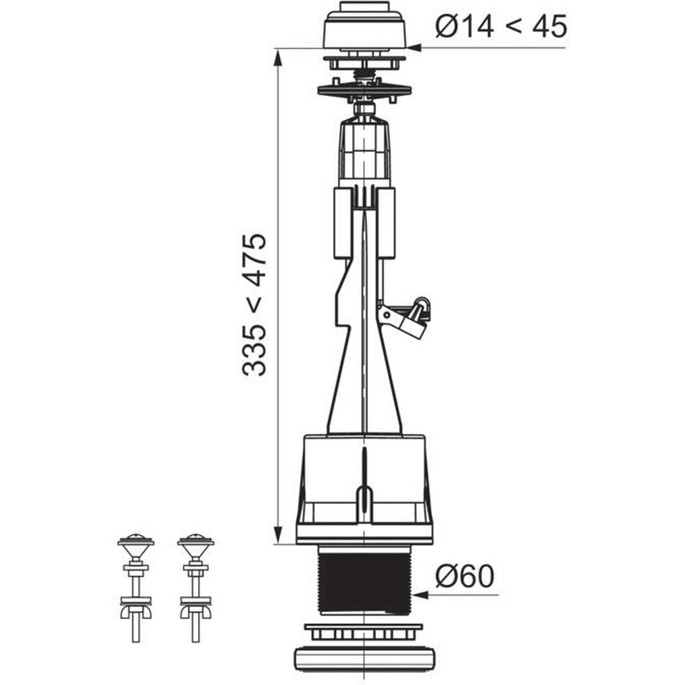 Mecanism WC WIRQUIN AquaControl 10723886, crom lucios