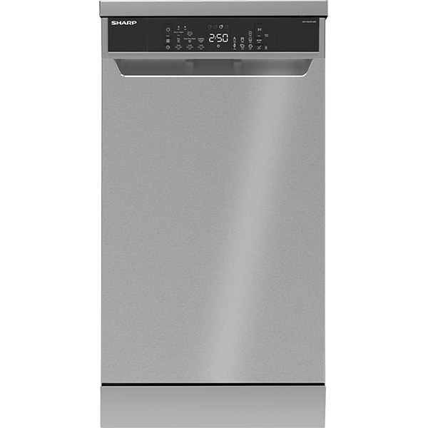Masina de spalat vase independenta SHARP QW-NS24F44DI-EU, 10 seturi, 8 programe, 45 cm, Clasa D, inox